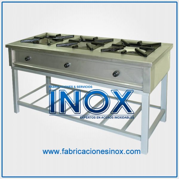 cocina industrial de 3 hornillas