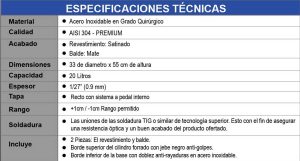 Fichas Tecnicas Inox T5C