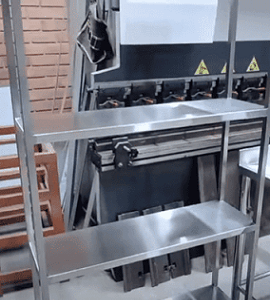 estante de 4 niveles en acero inoxidable